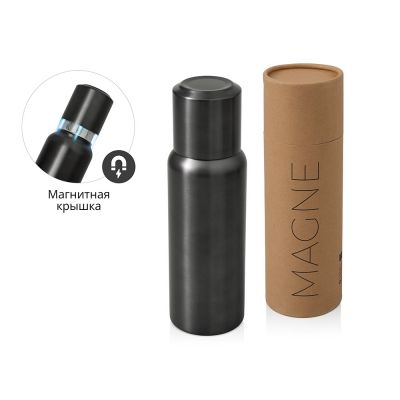 Вакуумный термос c магнитной крышкой Magne, 500 мл, темно-серый-0