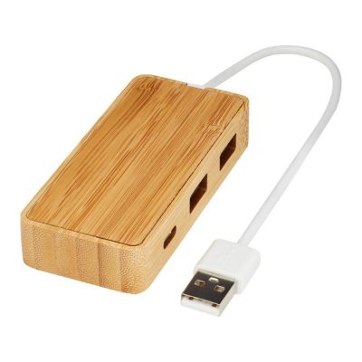 USB-концентратор Tapas из бамбука, натуральный-0