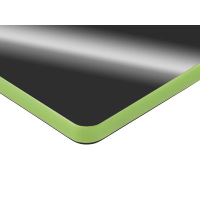 Металлический брелок с пластиковой цветной вставкой SteelPop Rct, серебристый с зеленым яблоком-2