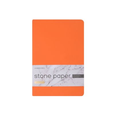 Ежедневник с каменной бумагой недатированный А5 Carrara, оранжевый-1