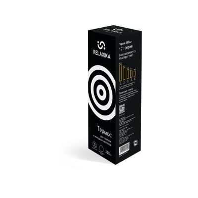 Термос Relaxika 101 (0,35 литра), черный (без лого)-11