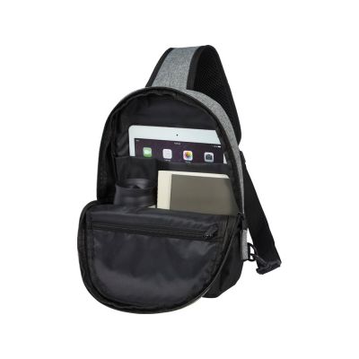 Двухцветная сумка на одно плечо Reclaim объемом 3,5 л, изготовленная из переработанных материалов по стандарту GRS , серый яркий-3