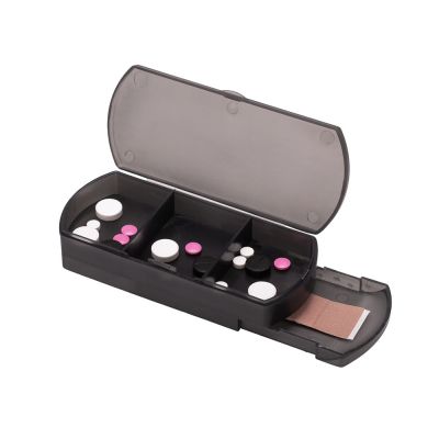 Таблетница с отделением для пластырей Treat, темно-серый-1