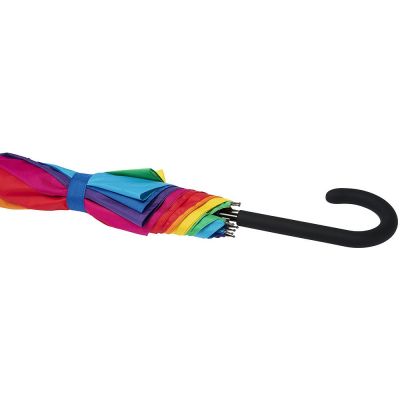 23-дюймовый ветрозащитный полуавтоматический зонт Sarah,  радужный-5