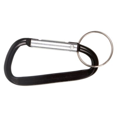 Брелок-карабин из переработанного алюминия Alumina, черный-1