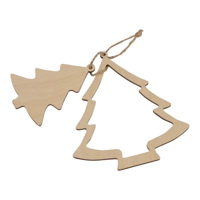 Подвеска деревянная Две ёлочки-0