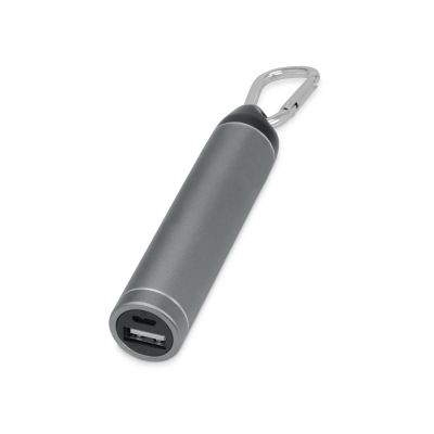 Портативное зарядное устройство Марс с карабином, 2600 mAh, серый-0