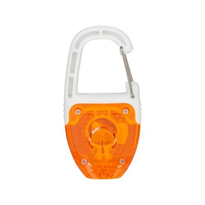 Брелок - фонарик с отражателем и карабином, оранжевый/белый-4