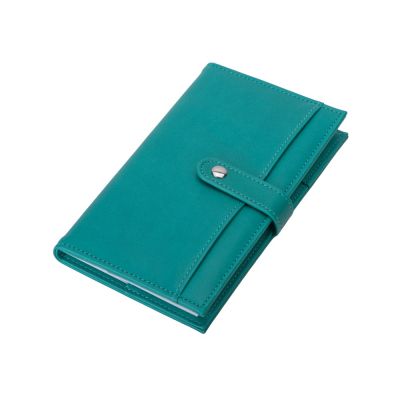 Блокнот-кошелек с сменным блоком А6 Wall Street, 64 листа, бирюзовый-1