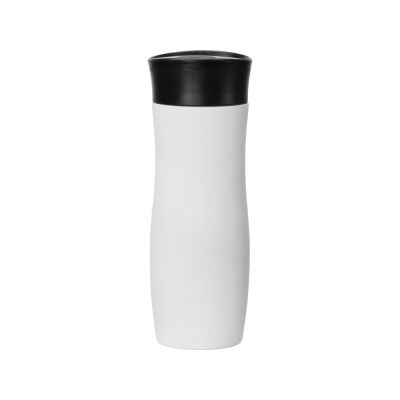 Вакуумная термокружка с кнопкой Streamline, Waterline, soft-touch, белый-3