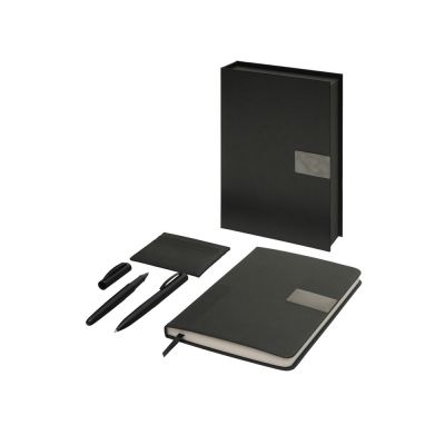 Подарочный набор Goethe с блокнотом А5, 2-мя ручками и картхолдером, черный-0