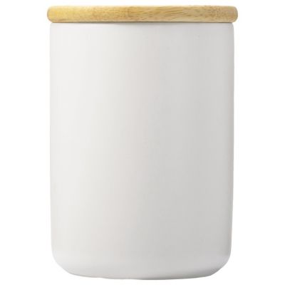 Кружка с ручкой и крышкой из каучукового дерева Jeny, белый-3