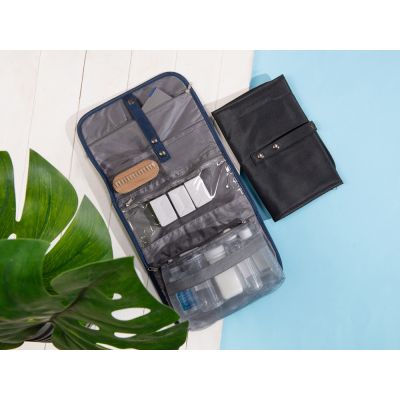 Несессер для путешествий со съемной косметичкой Flat, темно-синий-7