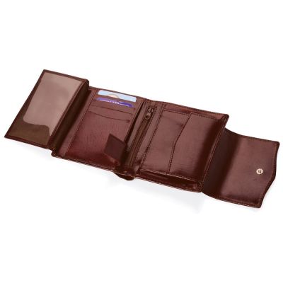 Портмоне с отделениями для кредитных карт и монет, коричневый-2
