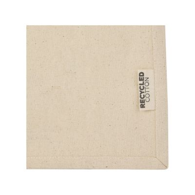 Мини эко-сумка Odessa с клинчиком, изготовленная из переработанного хлопка, сертифицированного согласно GRS, плотностью 220 г/м², объемом 9 л - Натуральный-3