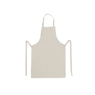 Хлопковый фартук Delight с карманом и регулируемыми завязками, бежевый-8
