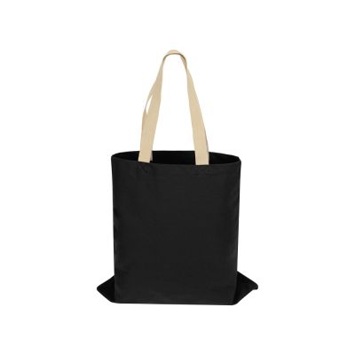 Сумка для шопинга Steady из хлопка с парусиновыми ручками, 260 г/м2, черный-2