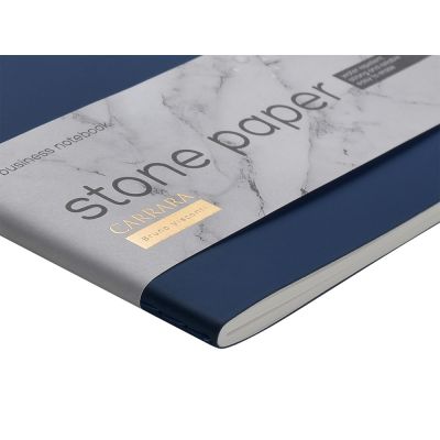 Тетрадь с каменной бумагой А5 Carrara 40 л., линейка, темно-синий-4
