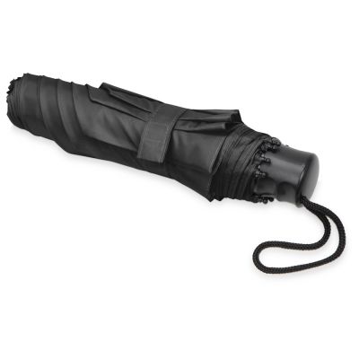 Зонт складной Columbus, механический, 3 сложения, с чехлом, черный-2