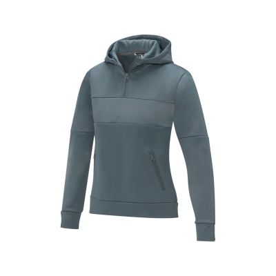 Женский свитер анорак Sayan на молнии на половину длины с капюшоном, steel grey-0