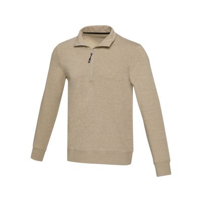 Tin унисекс-свитер с молнией на четверть из переработанных материалов Aware™ - Oatmeal-0