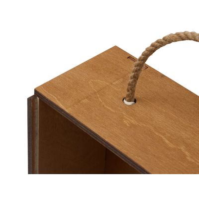 Подарочная коробка из фанеры Constellation 330х220х100 мм, фанера 6 мм, крышка на выдвижных пазах черная ЛХДФ 3 мм, бечевка-9