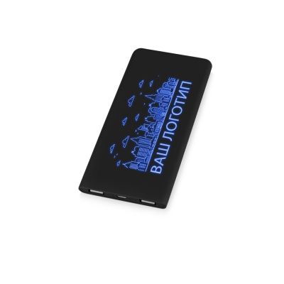 Портативное зарядное устройство с синей подсветкой логотипа Faros, soft-touch, 4000 mAh (P)-0