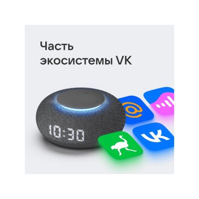 Умная колонка VK Капсула Мини с голосовым помощником Марусей, темный серый-6
