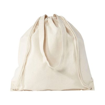 Рюкзак со шнурком Eliza из хлопчатобумажной ткани плотностью 240 г/м2, натуральный-4