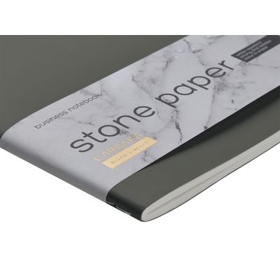 Тетрадь с каменной бумагой А5 Carrara 40 л., линейка, серый-4