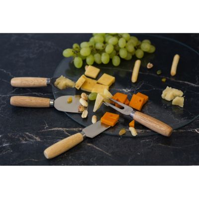 Набор для сыра с круглой стеклянной доской 5в1-9