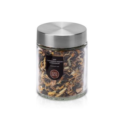 Чай зеленый, серия Essence, с медом, имбирем и лимоном, стеклянная банка-0