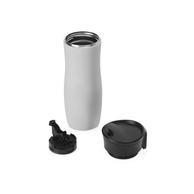 Вакуумная термокружка с кнопкой Streamline, Waterline, soft-touch, серый-3