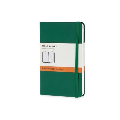 Записная книжка Moleskine Classic (в линейку) в твердой обложке, Pocket (9x14см), зеленый-0