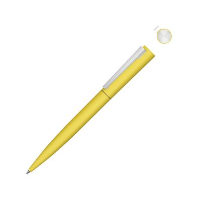 Металлическая шариковая ручка soft touch Brush gum, желтый-0