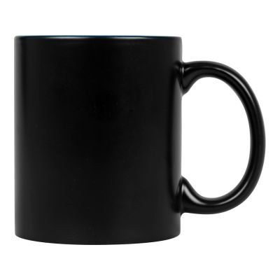 Кружка с покрытием для гравировки Subcolor BLK, черный/голубой-2