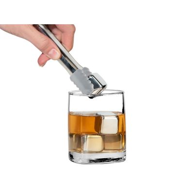 Набор для виски со стальными охлаждающими камнями, щипцами, мешочком в коробке, кашированной картоном.-6