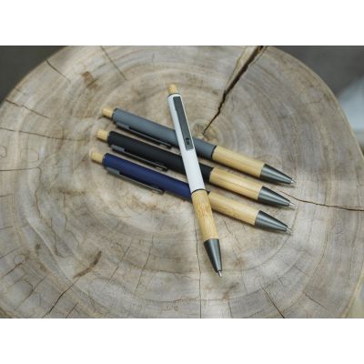 Darius шариковая ручка из переработанного алюминия, синие чернила - Белый-2