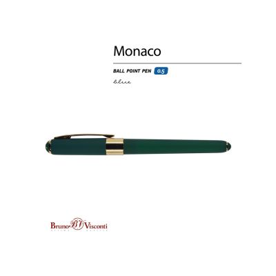 Ручка пластиковая шариковая Monaco, 0,5мм, синие чернила, зеленый-1