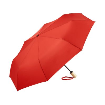 Зонт складной 5429 ÖkoBrella из бамбука, полуавтомат, красный-0