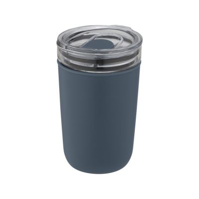 Bello, стеклянная кружка объемом 420 мл с внешней стенкой из переработанного пластика, синий-0