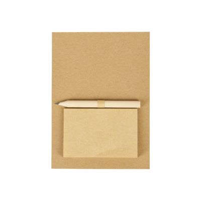 Магнит с блокнотом и карандашом для заметок Magny, натуральный-2