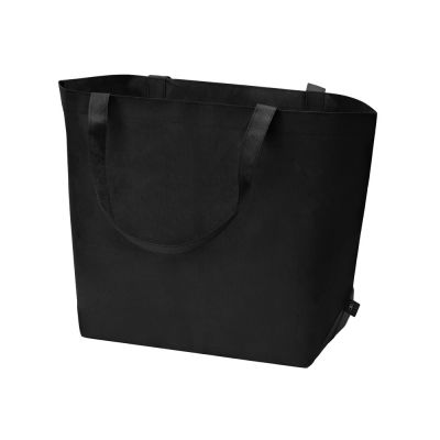 Сумка Reviver с донной складкой из нетканого переработанного материала RPET, черный-1