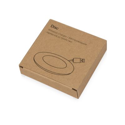 Беспроводное зарядное устройство со встроенным кабелем 2-в-1 Disc, белый-6