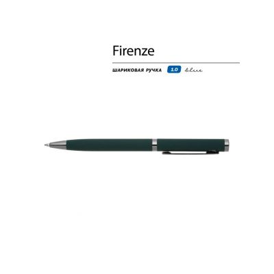 Ручка Firenze шариковая автоматическая софт-тач, зеленая-1