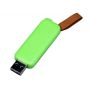 USB-флешка промо на 128 Гб прямоугольной формы, выдвижной механизм, зеленый