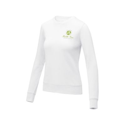 Женский свитер Zenon с круглым вырезом, белый-5