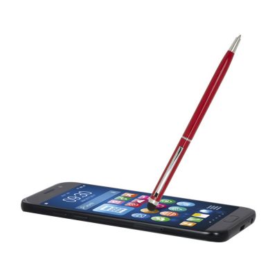 Шариковая ручка Ore алюминиевая со стилусом - Красный-3