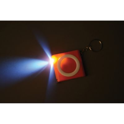 Брелок-рулетка с фонариком, 1 м., оранжевый/белый-1