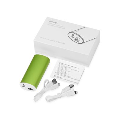 Портативное зарядное устройство Квазар, 4400 mAh, зеленое яблоко-4